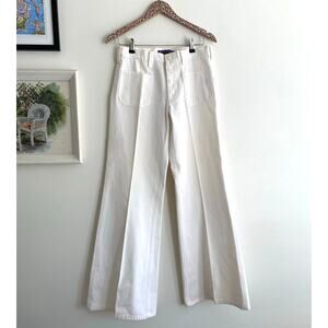 RALPH LAUREN Purple Label White Button Fly Wide Leg Pants Size 6